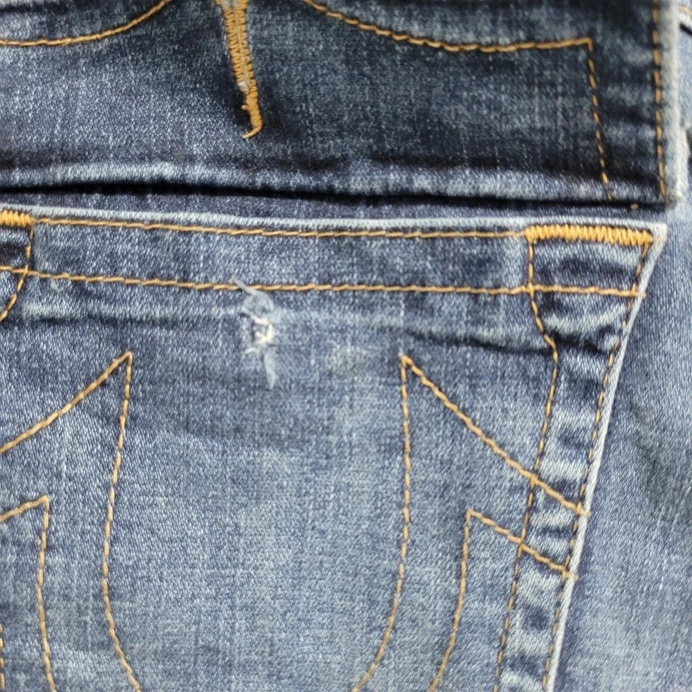 True Religion Ricky Relaxed Straight Fit Flap Denim Blue Jeans Size 38 Mexico
